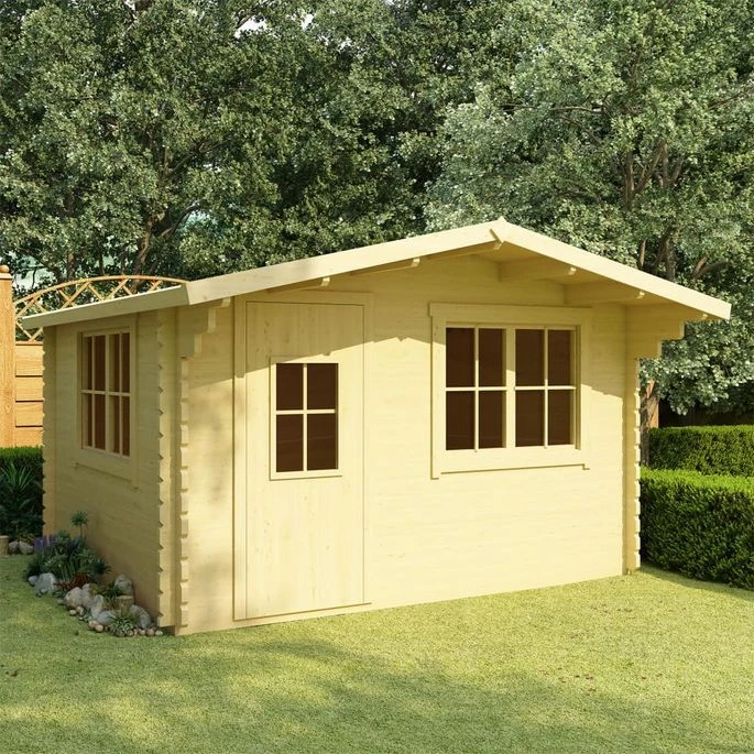 49544 Log Cabin 44 Mm 400x376x243,5 Cm Solid Pinewood