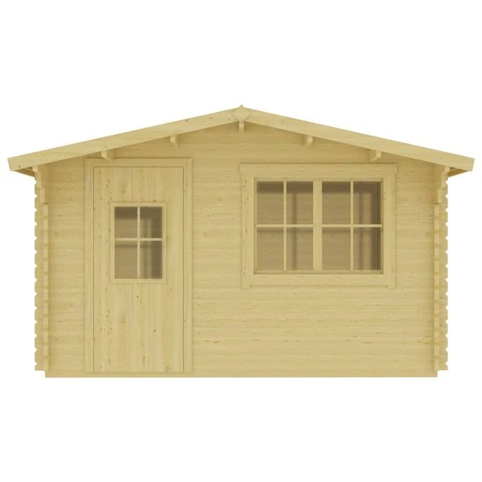 49544 Log Cabin 44 Mm 400x376x243,5 Cm Solid Pinewood – Image 3