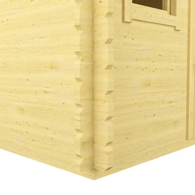 49546 Log Cabin 44 Mm 4x3x2,91 M Solid Pinewood – Image 6