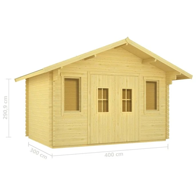 49546 Log Cabin 44 Mm 4x3x2,91 M Solid Pinewood – Image 8