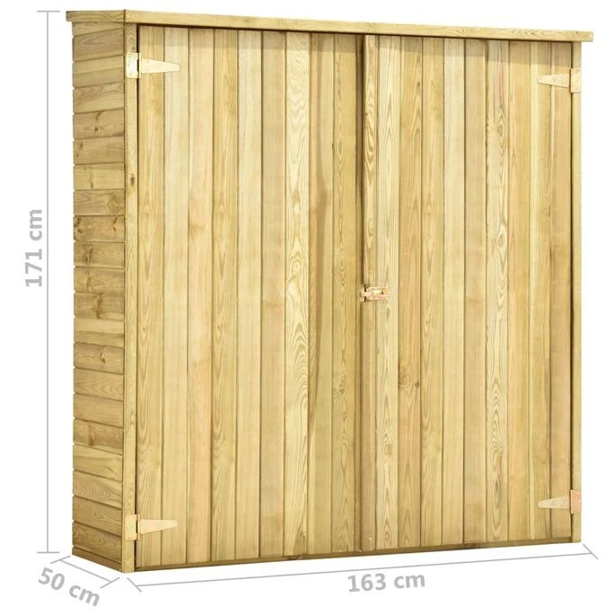 Abri à Outils De Jardin 163x50x171 Cm Pinède Imprégnée – Image 9