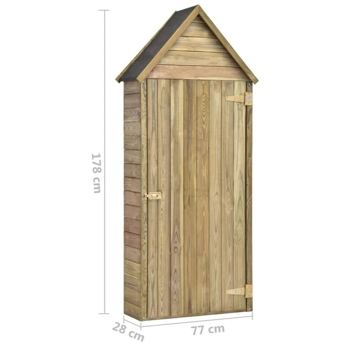 Abri à Outils De Jardin Avec Porte 77x28x178cm Pinède Imprégnée – Image 8