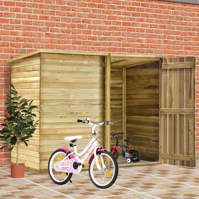 Abri à Vélo De Jardin 232x110x170 Cm Bois De Pin Imprégné – Image 2