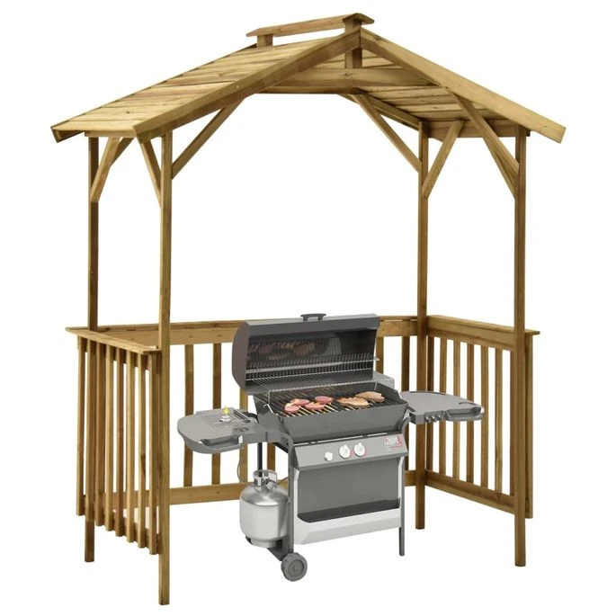 Abri De Barbecue 163,5x93x210 Cm Bois De Pin Imprégné – Image 2