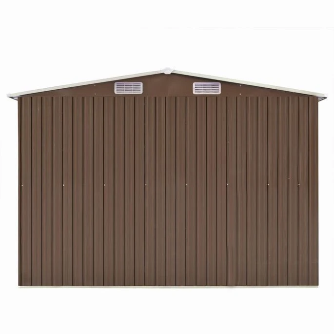 Abri De Jardin 257 X 298 X 178 Cm Métal Marron – Image 6