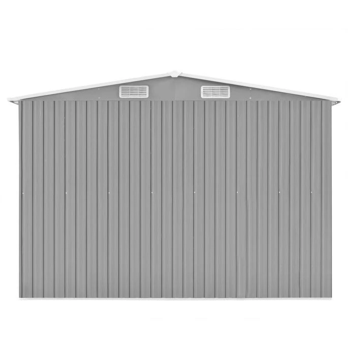 Abri De Jardin 257x489x181 Cm Métal Gris – Image 6