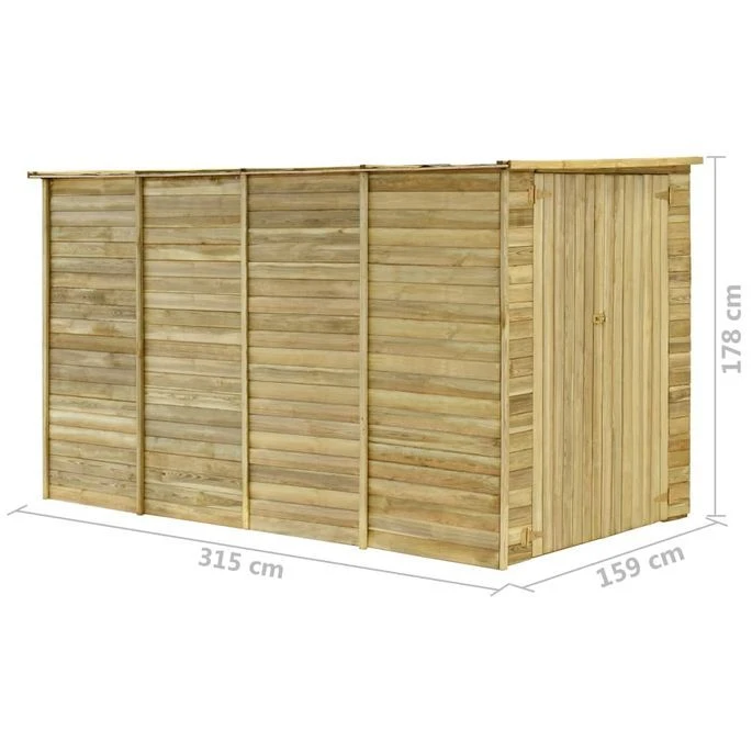 Abri De Jardin 315x159x178 M Bois De Pin Imprégné – Image 9