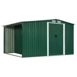 Abri De Jardin Avec Portes Vert 329,5x131x178 Cm Acier