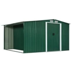Abri De Jardin Avec Portes Vert 329,5x259x178 Cm Acier