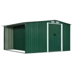 Abri De Jardin Avec Portes Vert 329,5x312x178 Cm Acier