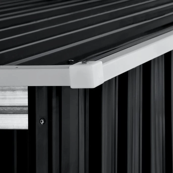 Abri De Jardin Avec Toit étendu Anthracite 346x121x181 Cm Acier – Image 2