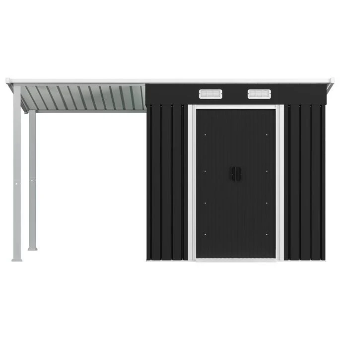 Abri De Jardin Avec Toit étendu Anthracite 346x121x181 Cm Acier – Image 4