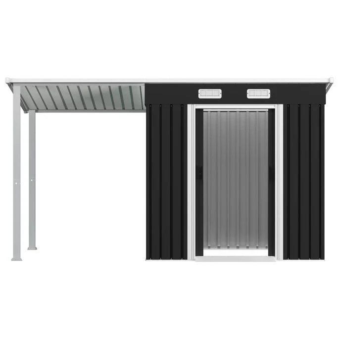 Abri De Jardin Avec Toit étendu Anthracite 346x121x181 Cm Acier – Image 5