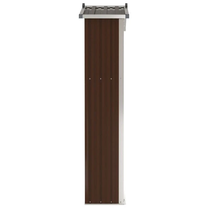 Abri De Jardin Marron 107,5x46x183 Cm Acier Galvanisé – Image 4