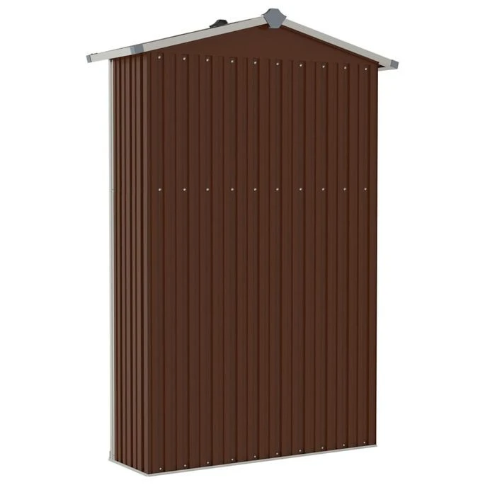 Abri De Jardin Marron 107,5x46x183 Cm Acier Galvanisé – Image 5