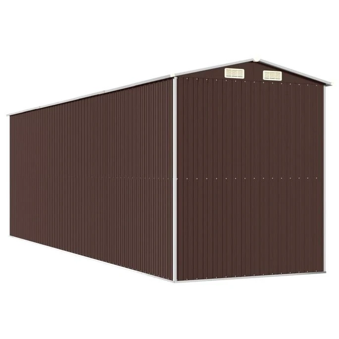 Abri De Jardin Marron Foncé 192x606x223 Cm Acier Galvanisé – Image 6
