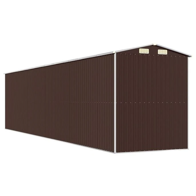 Abri De Jardin Marron Foncé 192x855x223 Cm Acier Galvanisé – Image 6