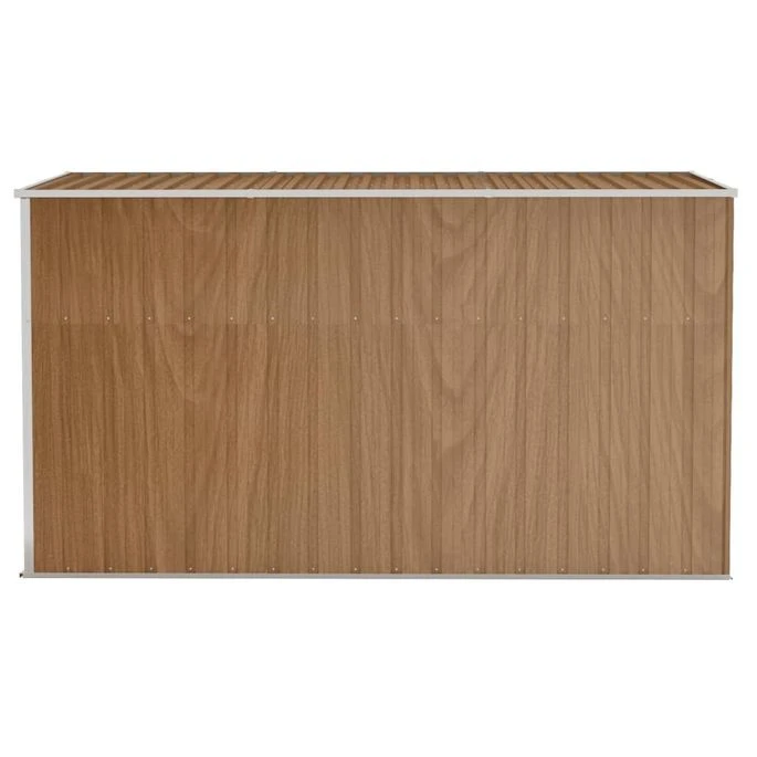 Abri De Jardin Mural Marron 118x288x178 Cm Acier Galvanisé – Image 4