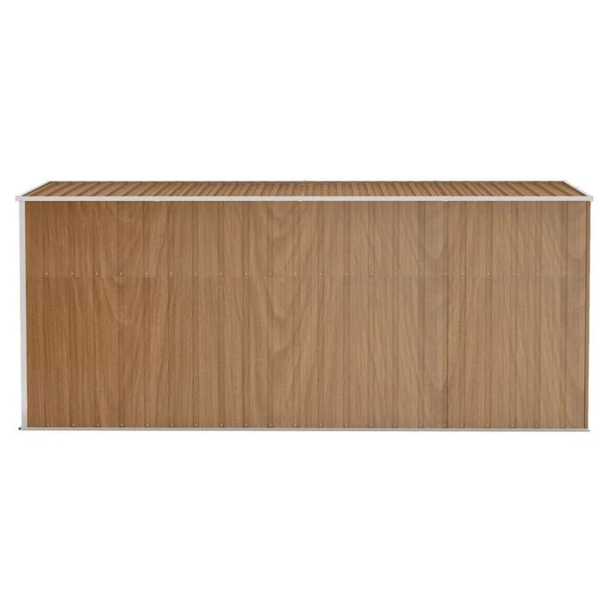 Abri De Jardin Mural Marron 118x382x178 Cm Acier Galvanisé – Image 4