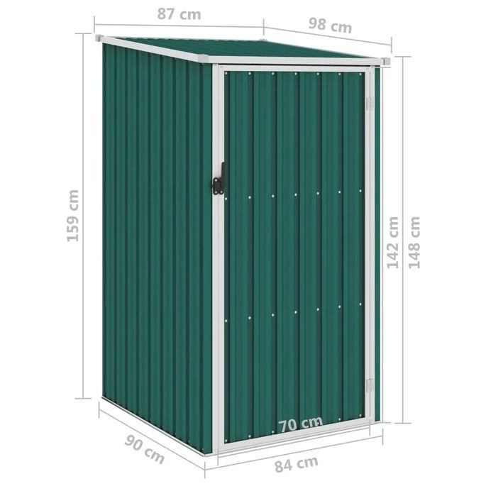 Abri De Jardin Vert 87x98x159 Cm Acier Galvanisé – Image 7