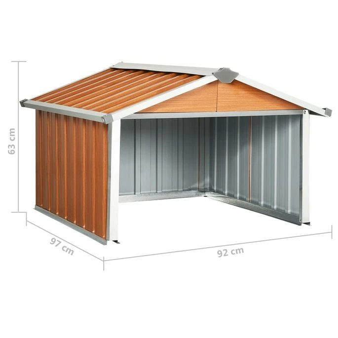 Abri Pour Robot De Jardin 92x97x63 Cm Acier Galvanisé Marron – Image 10