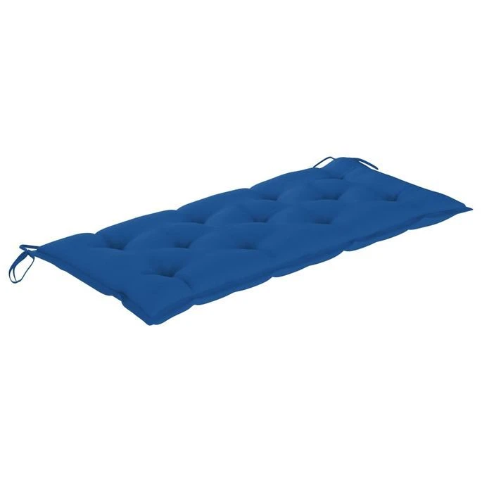 Balancelle Avec Coussin Bleu 170 Cm Bois De Teck Solide – Image 9