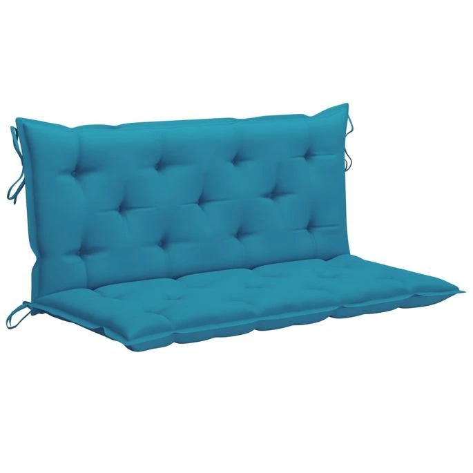Balancelle Avec Coussin Bleu Clair 170 Cm Bois De Teck Solide – Image 6