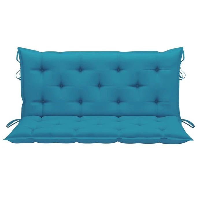 Balancelle Avec Coussin Bleu Clair 170 Cm Bois De Teck Solide – Image 7