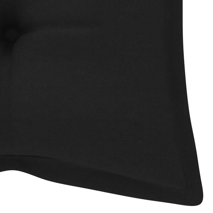 Balancelle Avec Coussin Noir 170 Cm Bois De Teck Solide – Image 10