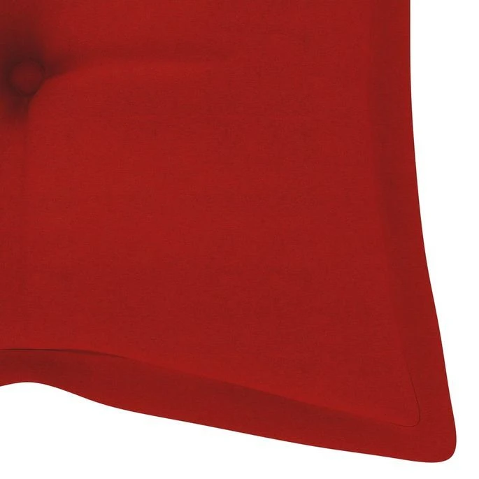 Balancelle Avec Coussin Rouge 120 Cm Bois De Teck Solide – Image 6