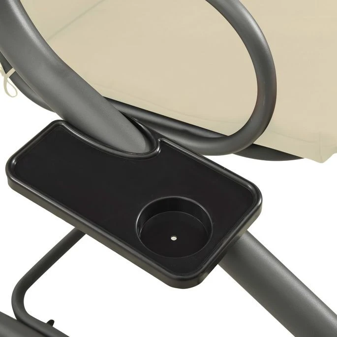 Balancelle D'extérieur Avec Auvent Blanc Sable – Image 7