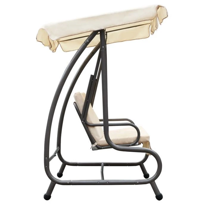 Balancelle D'extérieur Avec Auvent Blanc Sable 2 – Image 3