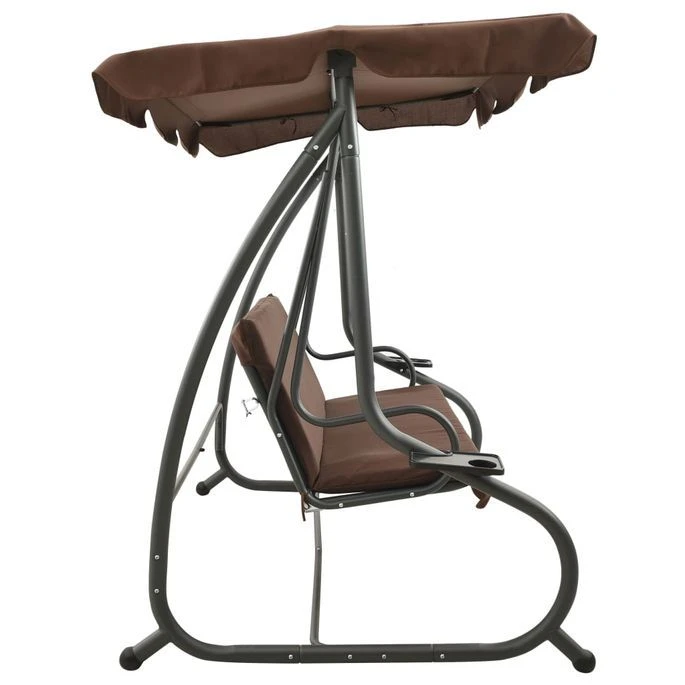 Balancelle D'extérieur Avec Auvent Couleur Café – Image 4