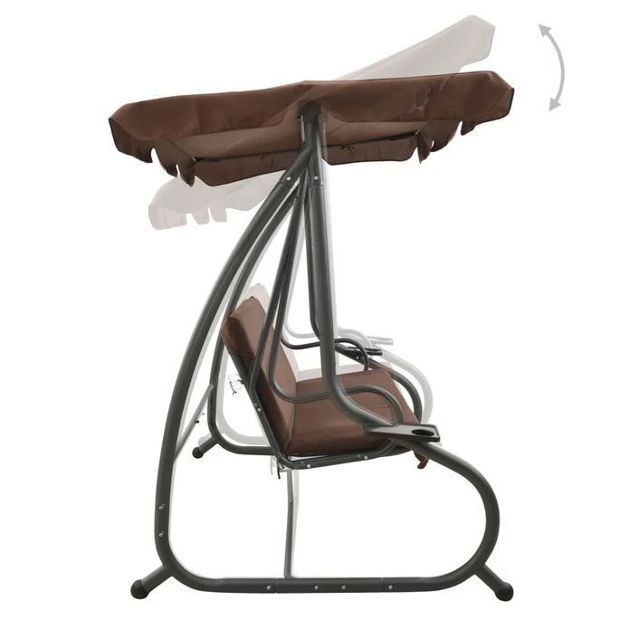 Balancelle D'extérieur Avec Auvent Couleur Café – Image 5