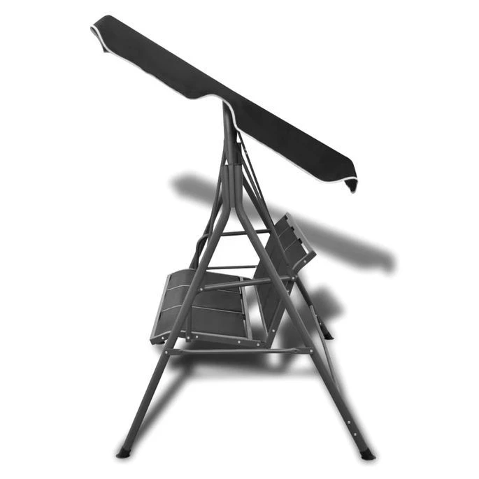 Balancelle De Jardin Avec Auvent Noir – Image 3