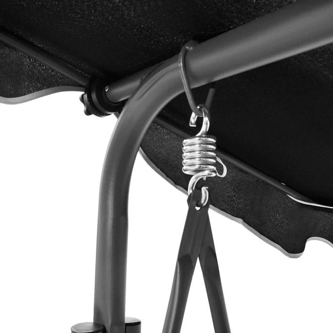 Balancelle De Jardin Avec Auvent Noir – Image 4