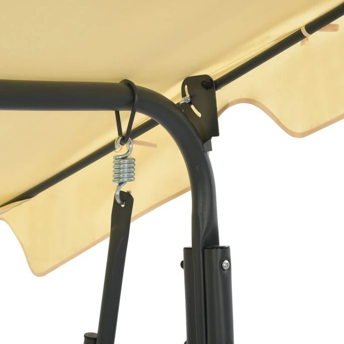 Balancelle De Jardin Blanc Crème 170 X 110 X 153 Cm – Image 5