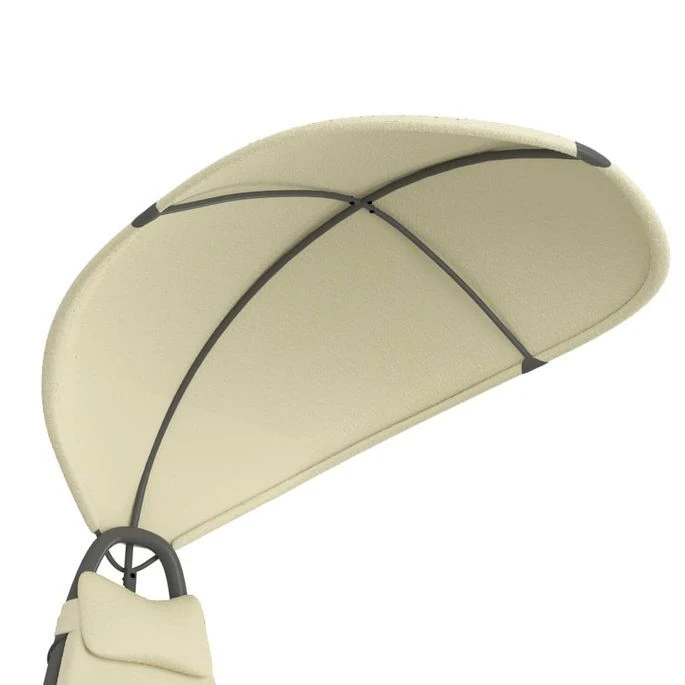 Balancelle De Jardin Crème 160x80x195 Cm Tissu – Image 5