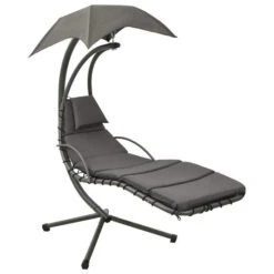 Balancelle De Jardin Gris 190x90x200 Cm Tissu
