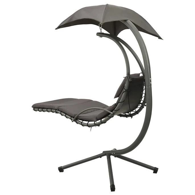 Balancelle De Jardin Gris 190x90x200 Cm Tissu – Image 4