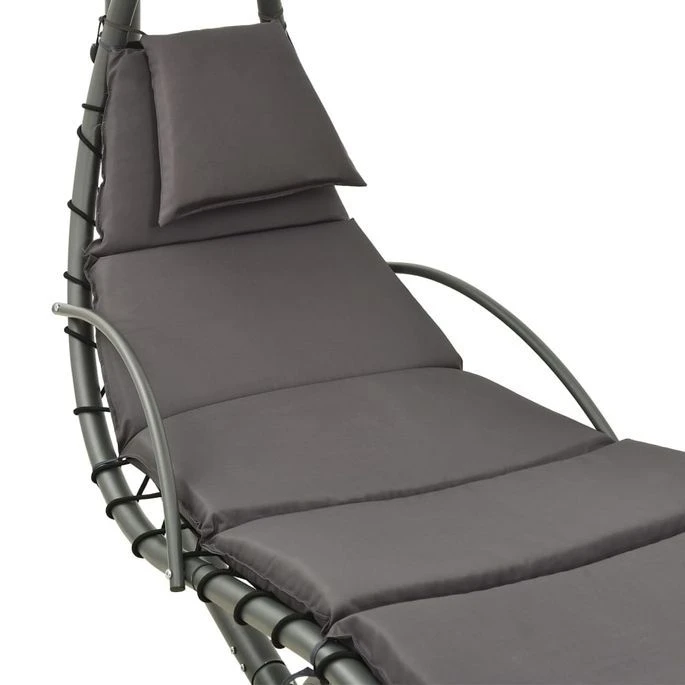 Balancelle De Jardin Gris 190x90x200 Cm Tissu – Image 5