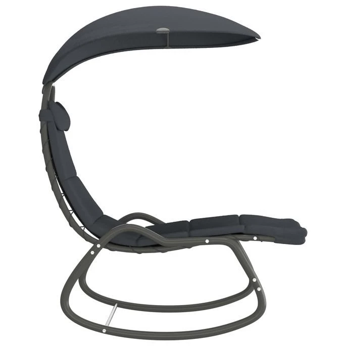 Balancelle De Jardin Noir 160x80x195 Cm Tissu – Image 3