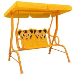 Balancelle Pour Enfants Jaune 115x75x110 Cm Tissu
