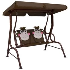 Balancelle Pour Enfants Marron 115x75x110 Cm Tissu