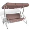Balancelle Suspendue D'extérieur 3 Places Avec Auvent Café