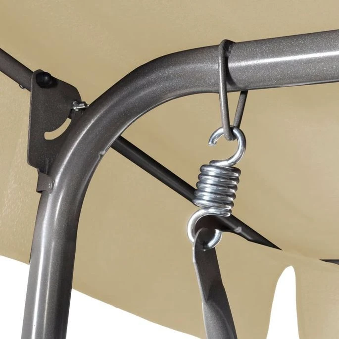 Balancelle Suspendue D'extérieur 3 Places Et Auvent Blanc Sable – Image 3