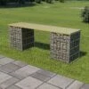Banc à Gabion 120 Cm Acier Galvanisé Et Pinède