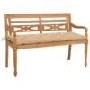 Banc Batavia Avec Coussin Beige 150 Cm Bois De Teck Massif
