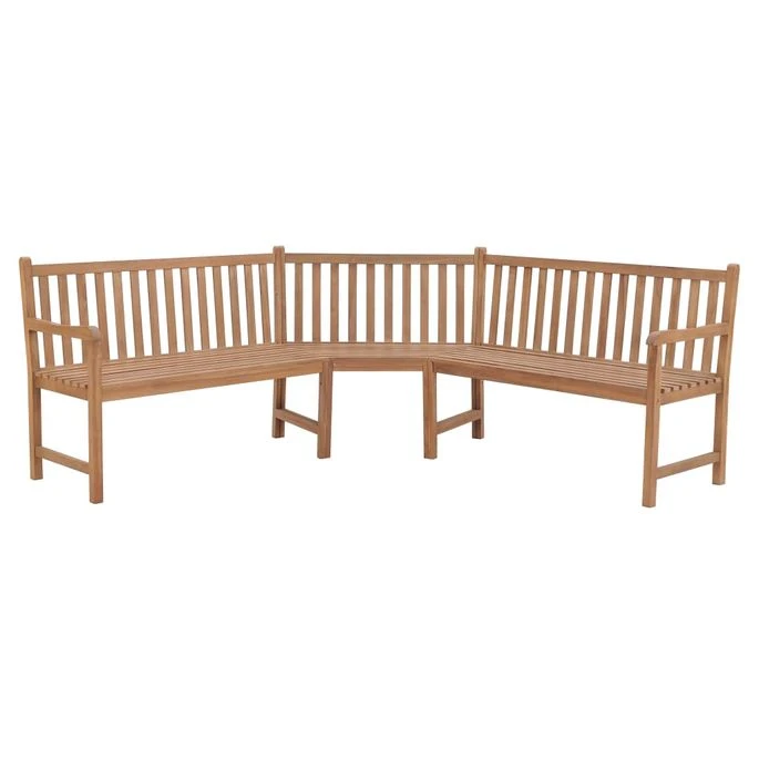 Banc D'angle De Jardin 185x185x90 Cm Bois De Teck Solide