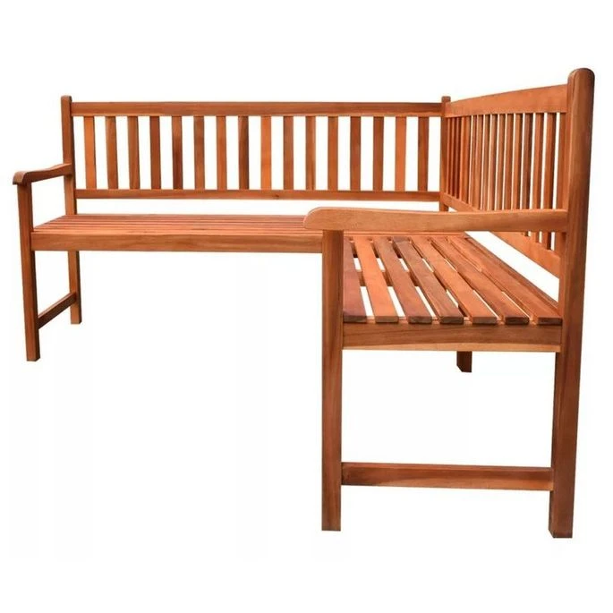 Banc D'angle De Jardin Acacia Massif Clair Tulak – Image 2